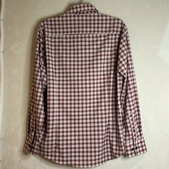 Con.Struct Cooling Comfort Slim Fit Plaid Stretch Button Up Shirt Size Large - Picture 5 of 10